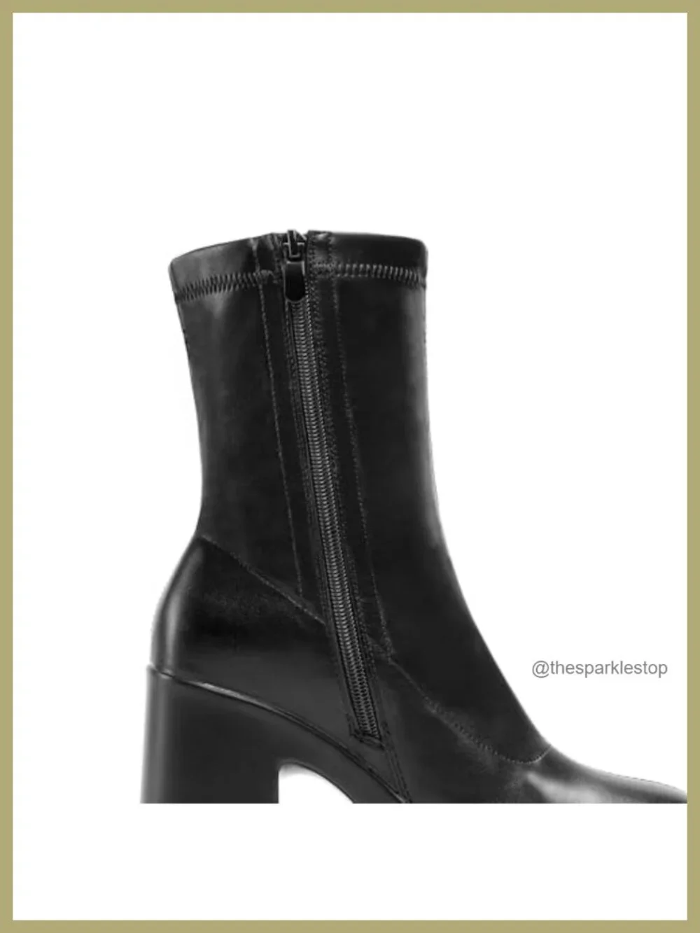 Chunky Platform Ankle Boots Y2K Block Heel Square Toe